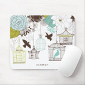  Vogelkooien Bloemen Gepersonaliseerde Mousepad Muismat (Met muis)