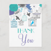 vogelkooien en bloemen Dank u Briefkaart (Voorkant)