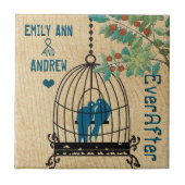 Vogelkooien Hout Graanboom Forever Jubileum Tegeltje (Voorkant)