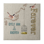 Vogelkooien Hout Graanboom Forever Jubileum Tegeltje (Voorkant)