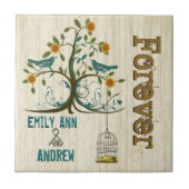 Vogelkooien Hout Graanboom Forever Jubileum Tegeltje (Voorkant)