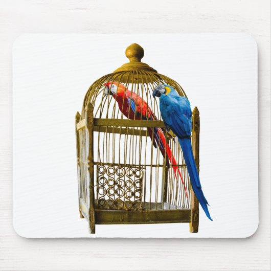 Vogelkooien met gesloten vrijheidspijs muismat (Voorkant)