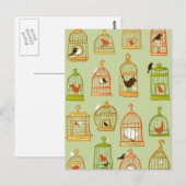 Vogelkooien op groen briefkaart (Voorkant / Achterkant)