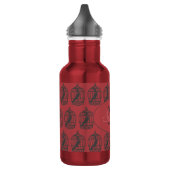  vogelkooien op rood gepersonaliseerd waterfles  (Links)