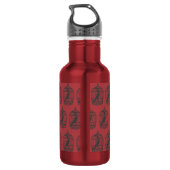  vogelkooien op rood gepersonaliseerd waterfles  (Achterkant)