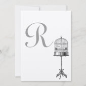  vogelkooien Rood-ongelukken bruiloft Kaart (Achterkant)