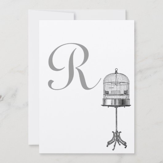  vogelkooien Rood-ongelukken bruiloft Kaart (Achterkant)