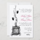  vogelkooien Rood-ongelukken bruiloft Kaart (Voorkant)