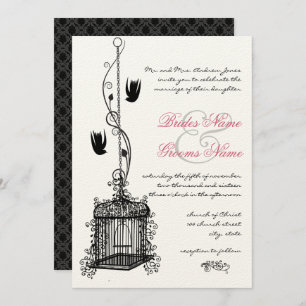  vogelkooien Rood-ongelukken bruiloft Kaart