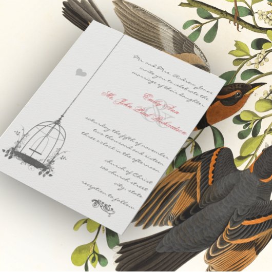 vogelkooien Roze accenten Weddenschappen Kaart