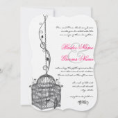  vogelkooien Roze accenten Weddenschappen Kaart (Voorkant)