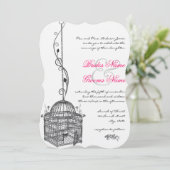  vogelkooien Roze accenten Weddenschappen Kaart (Staand voorkant)