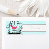 Vogelkooien Roze vogel Musical Notes and Heart Etiket (Insitu)