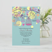 Vogelkooien Tortelduifjes Weddenschap Kaart (Staand voorkant)