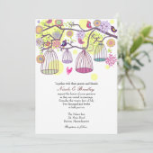 Vogelkooien Tortelduifjes Weddenschap Kaart (Staand voorkant)