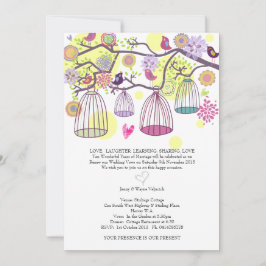 Vogelkooien Tortelduifjes Weddenschap Kaart