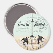 Vogelkooien Tortelduifjes Wedding Badge Magneet (Voorkant / Achterkant)