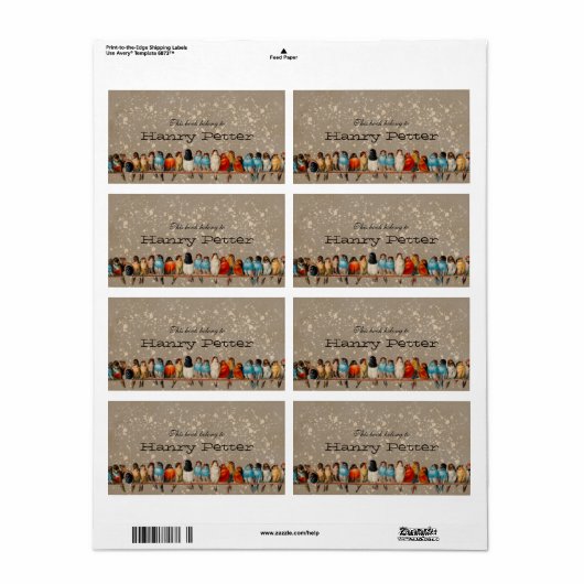 vogelkookplaat etiket (Full Sheet)