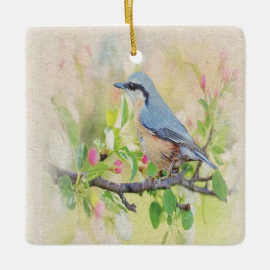Vogelkoorts Keramisch Ornament (Voorkant)