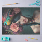 Vogelkop en bloemkool mooi aanzicht portret tissuepapier (Craft)