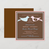 Vogelkoppel Baby Genderpartij Kaart (Voorkant / Achterkant)