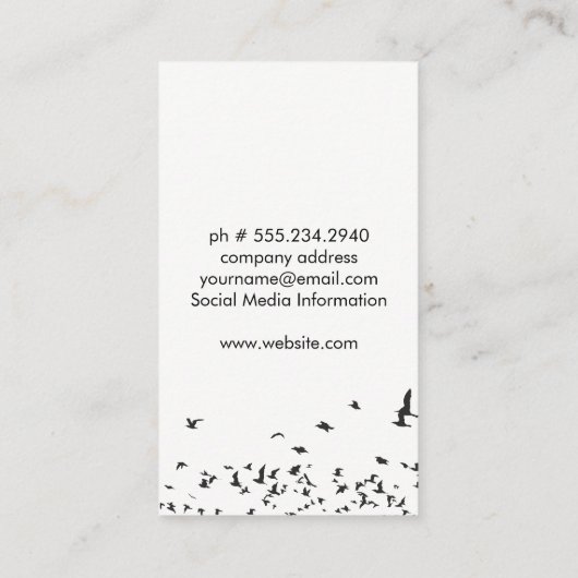 Vogelkoppel | Camera-lenzen Visitekaartje (Achterkant)