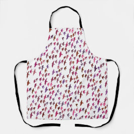 Vogelkoppel in roze en Paars Schort