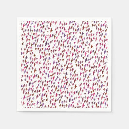 Vogelkoppel in roze en Paars Servet