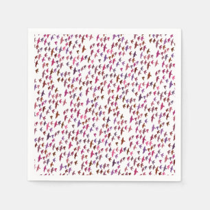 Vogelkoppel in roze en Paars Servet