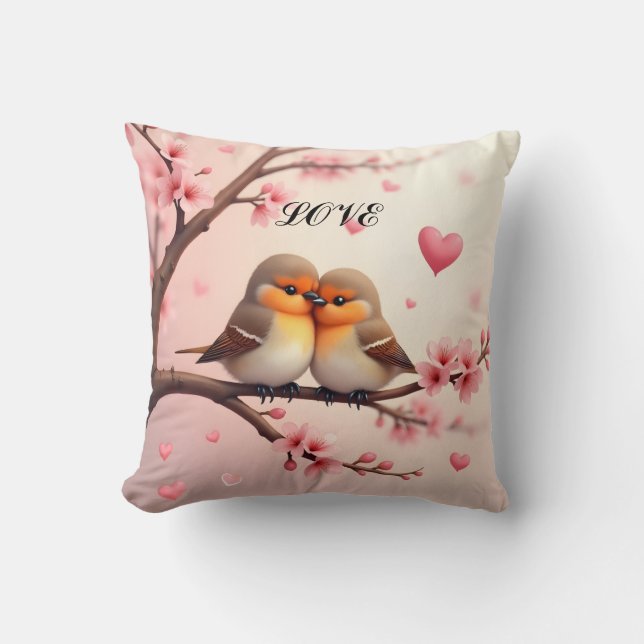 Vogelkoppel Liefde  Kussen (Voorkant)