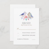 vogelkoppel rustige bossen bruiloft rsvp (Voorkant / Achterkant)