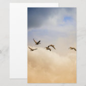 Vogelkoppel tijdens de vlucht briefpapier (Voorkant / Achterkant)