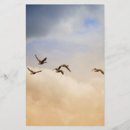 Vogelkoppel tijdens de vlucht briefpapier