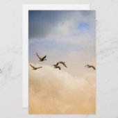 Vogelkoppel tijdens de vlucht briefpapier (Voorkant / Achterkant)