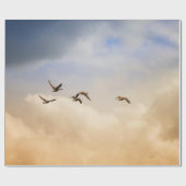 Vogelkoppel tijdens de vlucht cadeaupapier (Vlak)