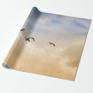 Vogelkoppel tijdens de vlucht cadeaupapier