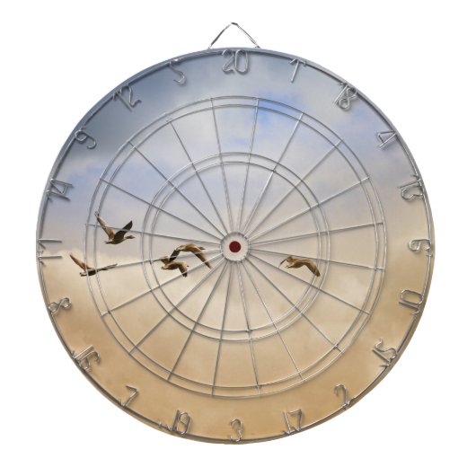 Vogelkoppel tijdens de vlucht dartbord (Voorkant)