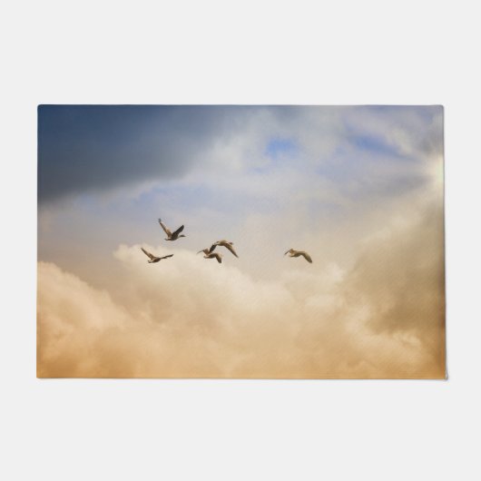 Vogelkoppel tijdens de vlucht deurmat (Voorkant)