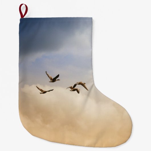 Vogelkoppel tijdens de vlucht grote kerstsok (Voorkant)