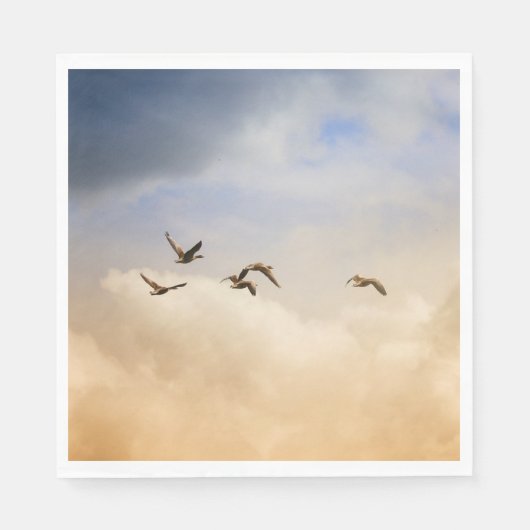 Vogelkoppel tijdens de vlucht servet (Voorkant)