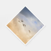 Vogelkoppel tijdens de vlucht servet (Hoek)