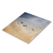 Vogelkoppel tijdens de vlucht tegeltje (Zijkant)