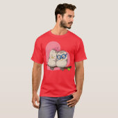 Vogelkoppel verliefd hart romc  boy t-shirt (Voorkant volledig)