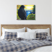 Vogelkraai 63 canvas afdruk (Insitu (Slaapkamer))