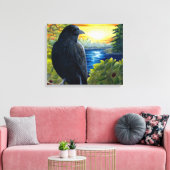 Vogelkraai 63 canvas afdruk (Insitu (Woonkamer))