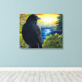 Vogelkraai 63 canvas afdruk (Insitu (Houten vloer))