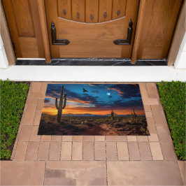 Vogelkraaien van het woestijnlandschap in het zuid deurmat