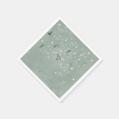 Vogelkudde in de sneeuwWaterverf Servet (Hoek)