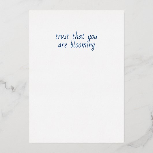 Vogelkudde in Navy Blue Folie Feestdagenkaart (Achterkant)