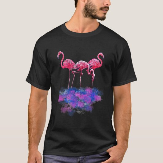 Vogelkudde Tropische zomervakantie Flamingo T-shirt (Voorkant)